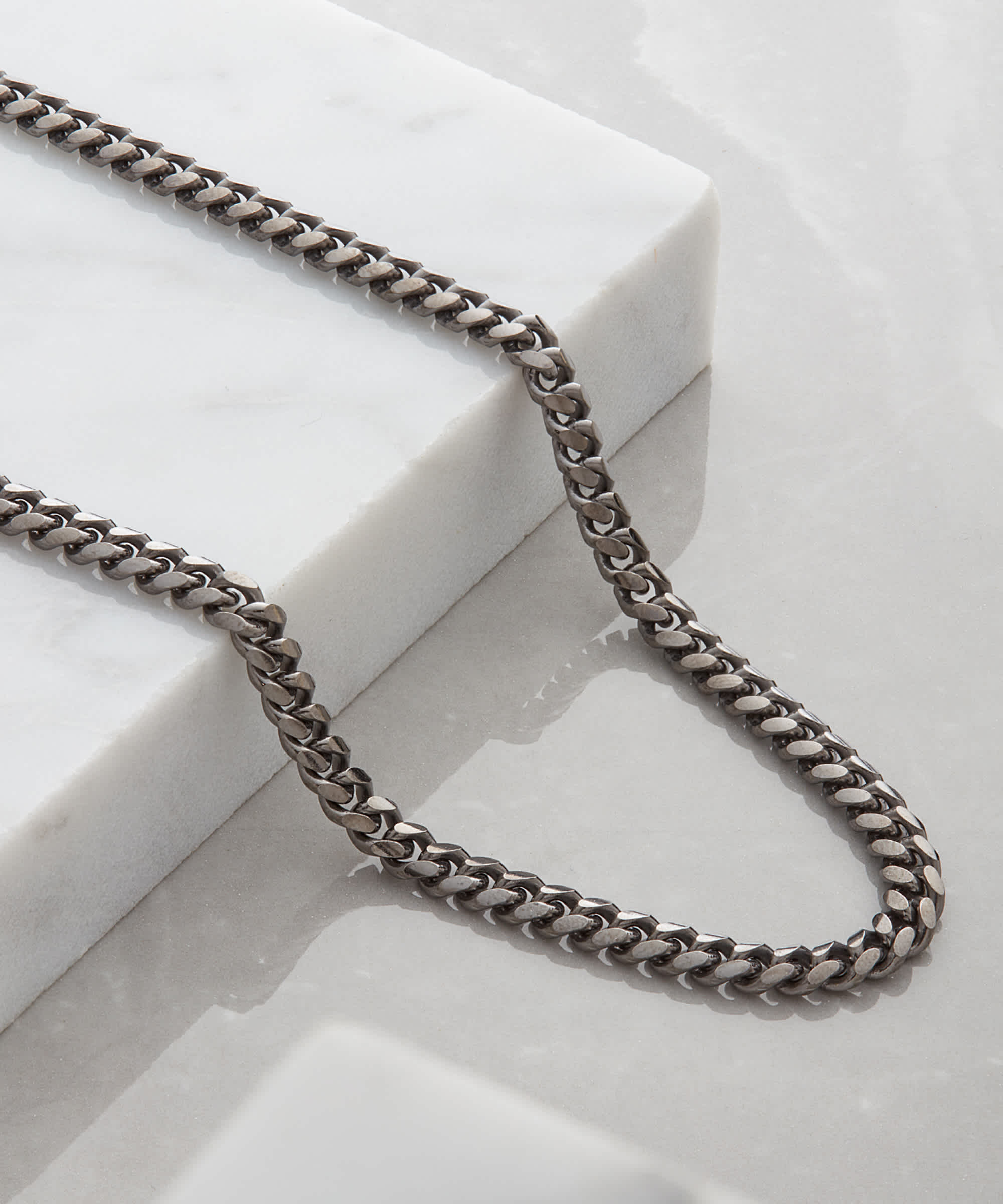 Italian Made - 5mm Cuban Link Chain Black