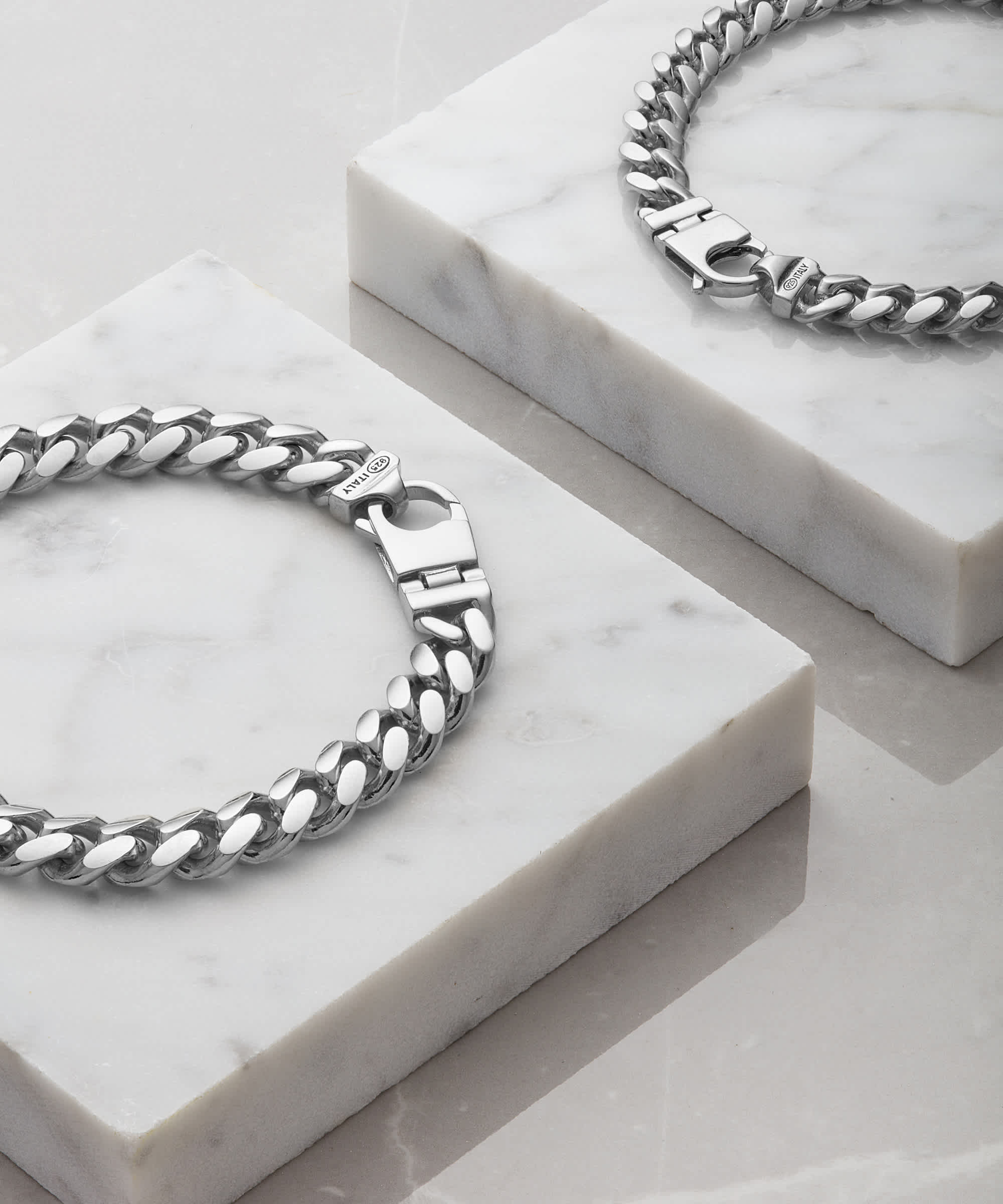 Italian Made - 8mm Cuban Silver Bracelet