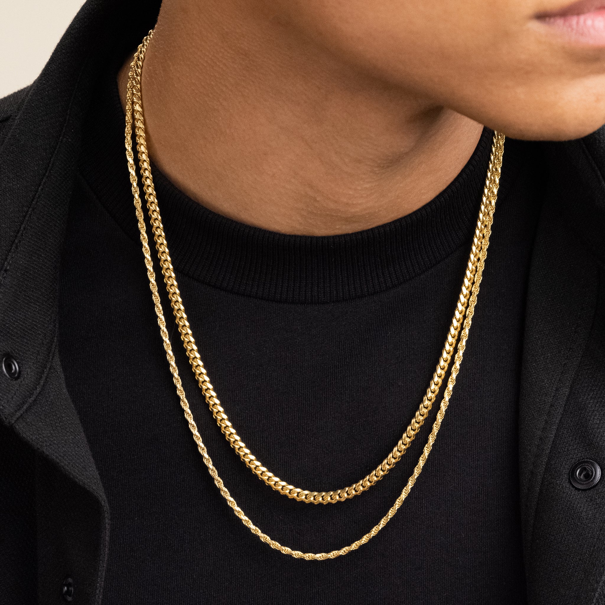 Cuban Link + Rope Chain StackImage