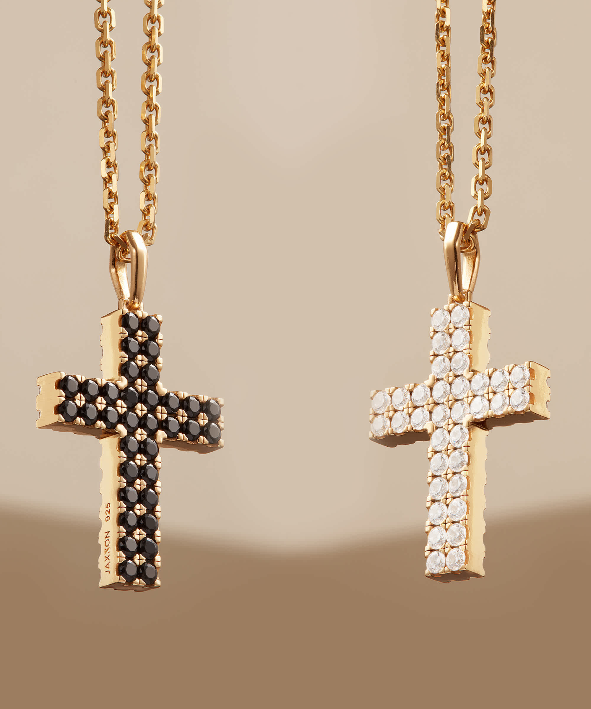 Chain Included - Gold Reversible Cross Pendant Necklace