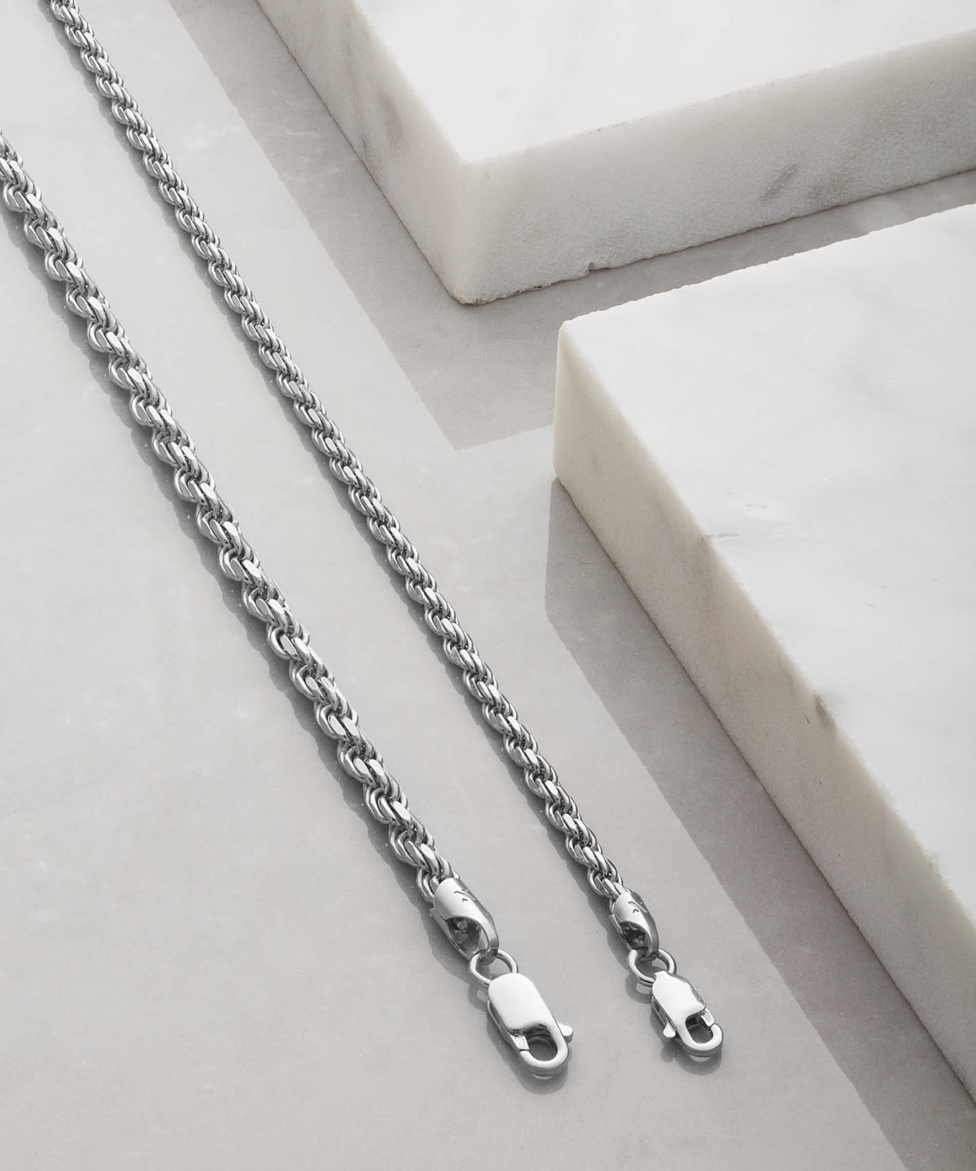 Italian Made - Rope Stack Silver