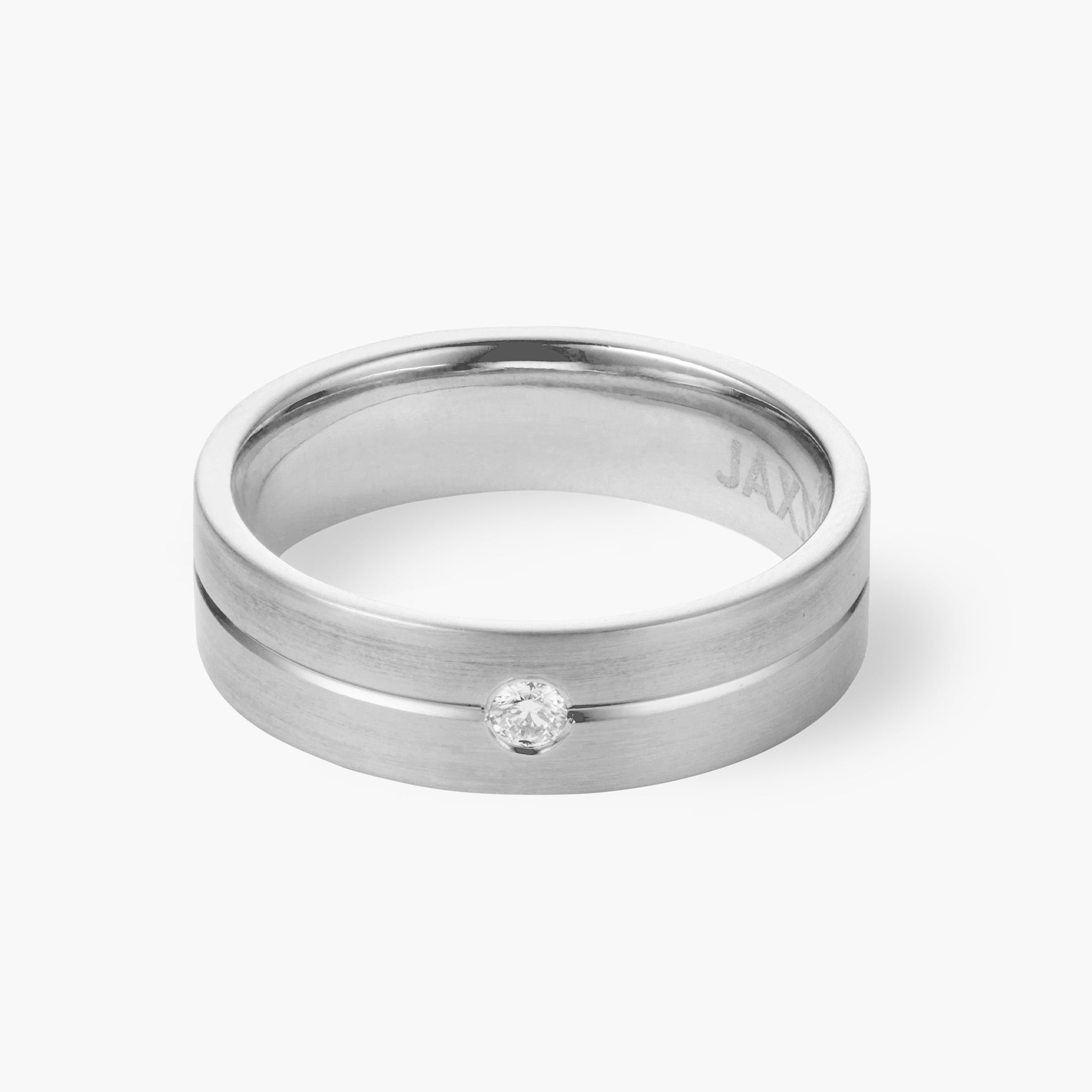 Single Diamond Men's Tungsten RingImage 2